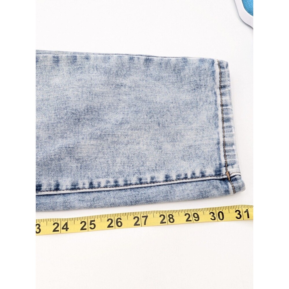 Guess Jeans Mens Light Blue Acid Wash Mid Rise Slim Tapered Jeans 34"x31" - Picture 11 of 14